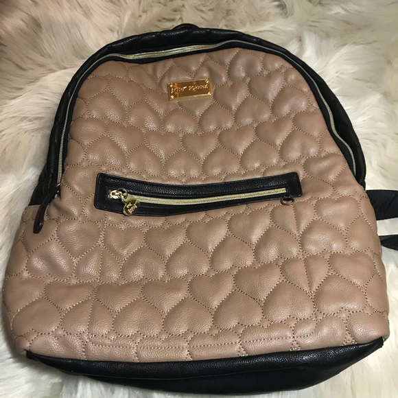 betsey johnson quilted heart backpack
